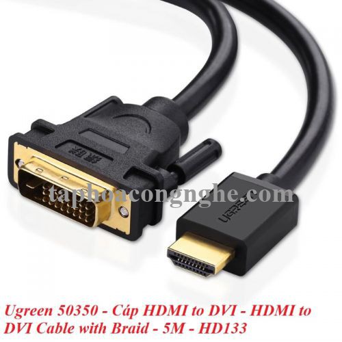 Ugreen 50350 5M màu Đen Cáp chuyển đổi HDMI sang DVI 24 + 1 thuần đồng HD133 30050350